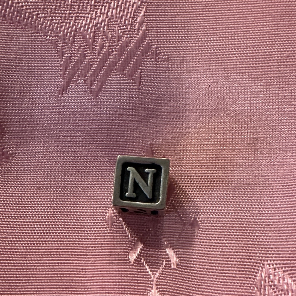 Vintage DCC 95 Sterling Silver Alphabet Cube Charm - Letter N